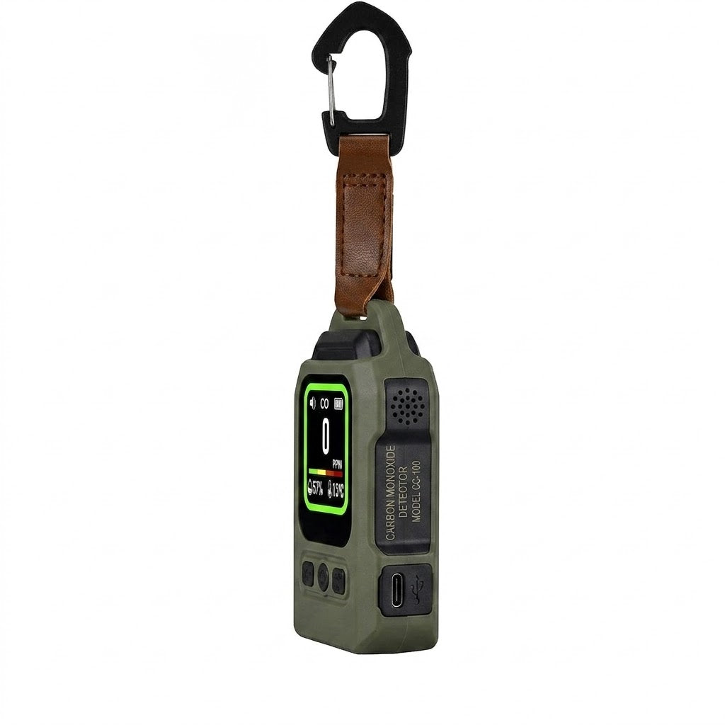 Portable 4-in-1 Carbon Monoxide & CO2 Detector with LED Flashlight