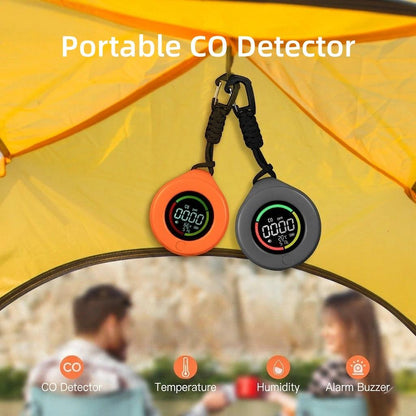 Portable 3-in-1 Carbon Monoxide Detector | 120H Long Battery Life | Temperature & Humidity Monitor