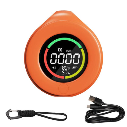 Portable_3-in-1_Carbon_Monoxide_Detector_120H_Long_Battery_Life_Temperature_Humidity_Monitor - Orange
