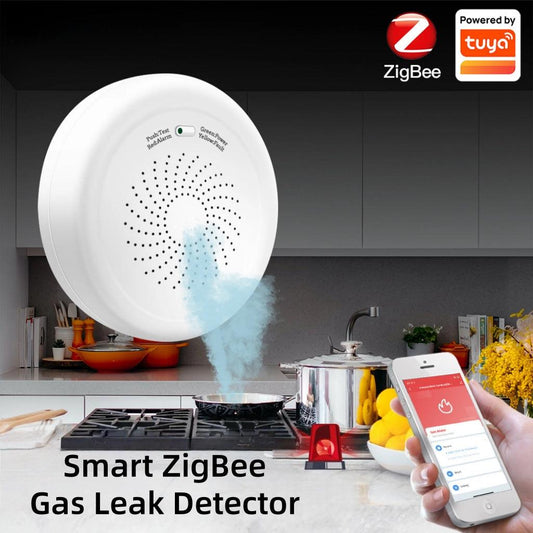 Smart ZigBee Natural Gas Leak Detector - App Monitoring & 70dB Alarm