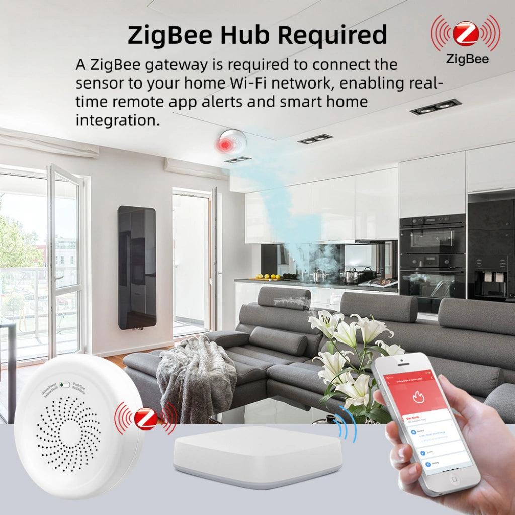 
A ZigBee gateway is required to connect thesensor to your home Wi-Fi network, enabling real-time remote app alerts and smart homeintegration.